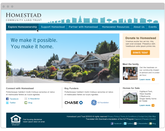 homestead home page